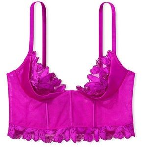 Victoria's Secret Very Sexy Floral Embroidered Quarter Cup Corset Top 36D NWT